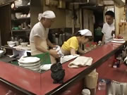 Special service in Japanese sushi restaurants
